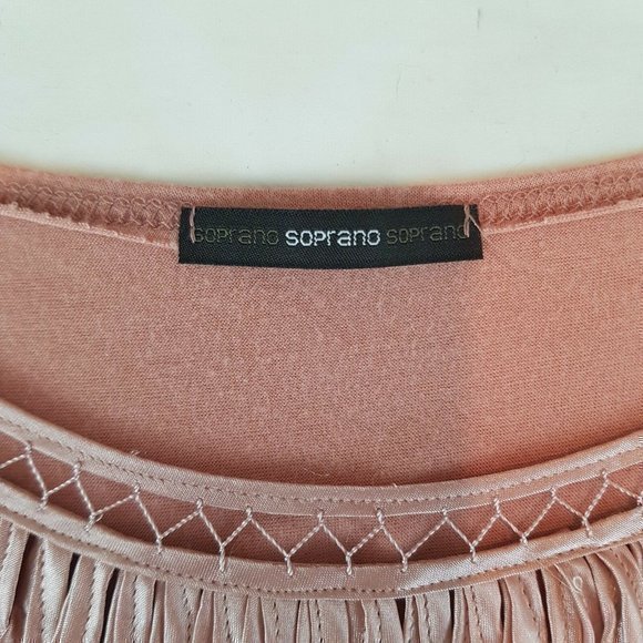 Sopranos Dress Size Medium Size M  Pink Embroidery Stretched Short Sleeve Womens - Picture 7 of 12